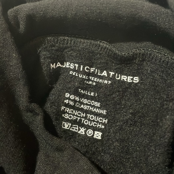 MAJESTIC Filatures Paris Nieman Marcus Black French Terry Turtleneck Dress 1 - Picture 3 of 10